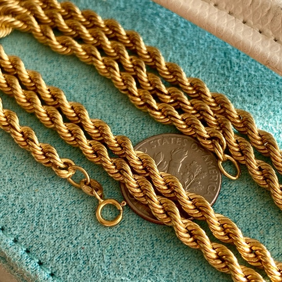 18K Italian Gold Rope Chain - Picture 1 of 5